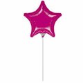 Goldengifts 9 in. Fuchsia Star Foil Inflated Balloon GO3578786